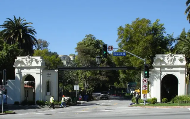 Bel Air’s west entrance at Bellagio Road and Sunset Boulevard.