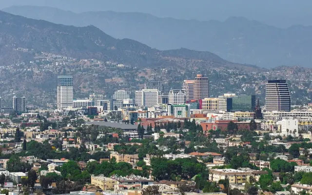 Glendale skyline with the mountains beyond.