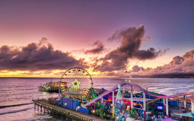 Santa Monica Pier and the Pacific coastline